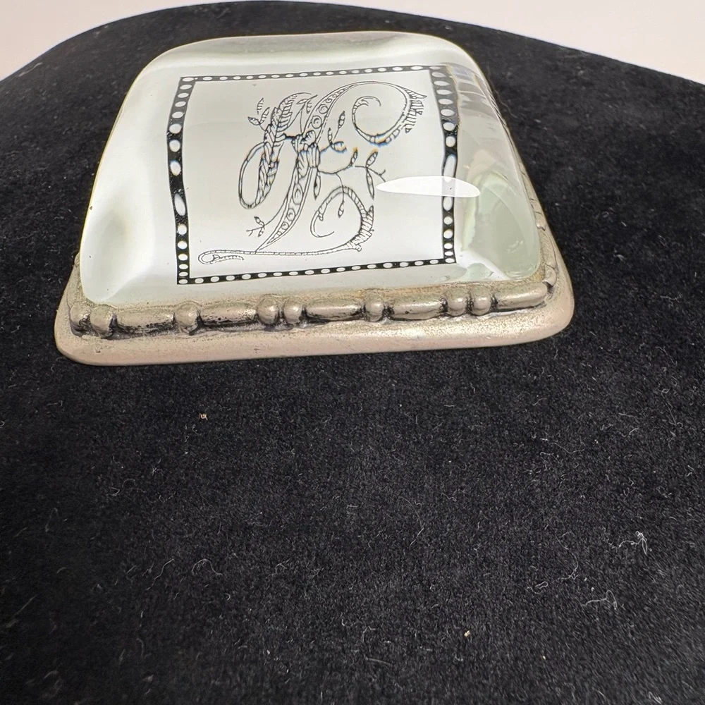 Mary Carol Home Collection Script “F”Monogram Initial Paper Weight